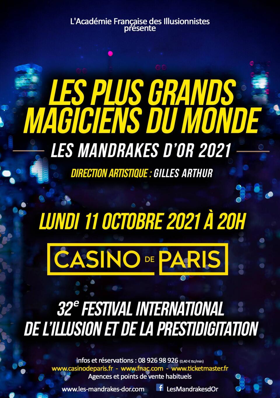 Les Plus Grands Magiciens Du Monde 2021 LES MANDRAKES D'OR 2021 LES PLUS GRANDS MAGICIENS DU MONDE - CASINO DE